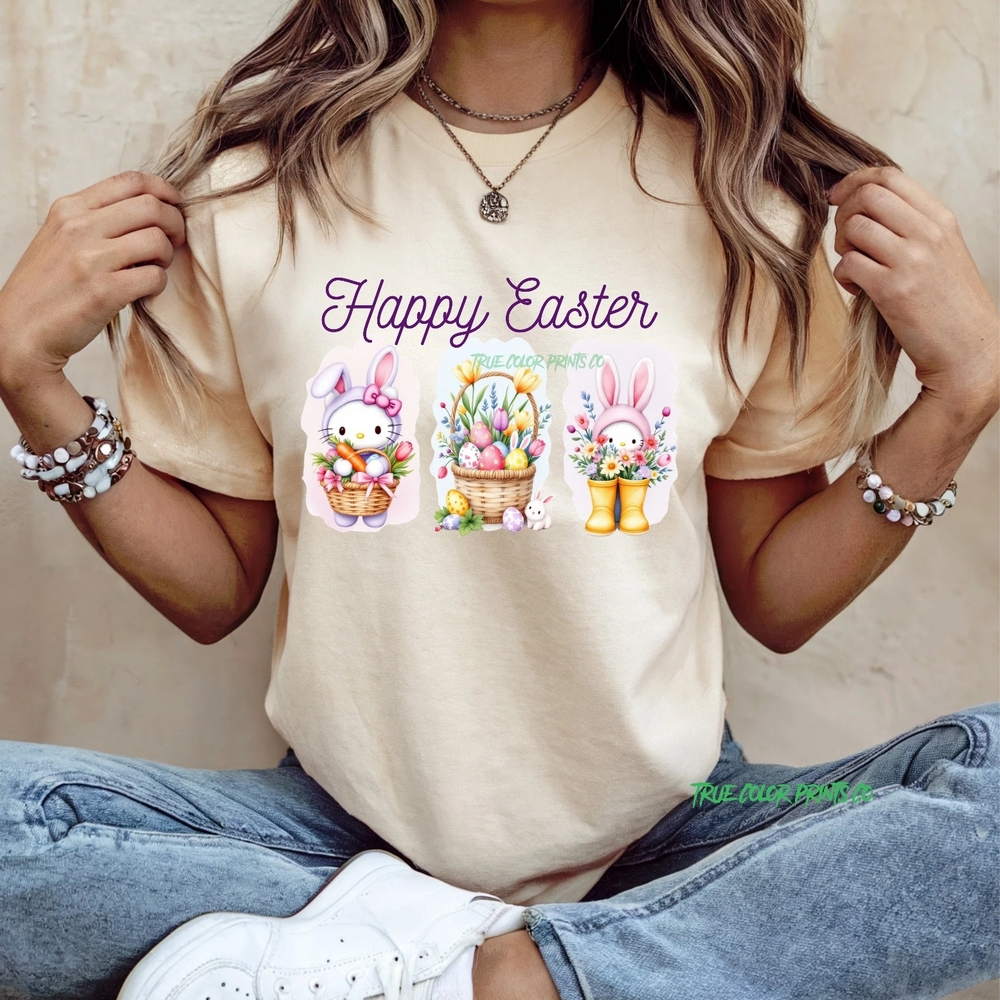 Gildan Cream Easter Graphic Tee